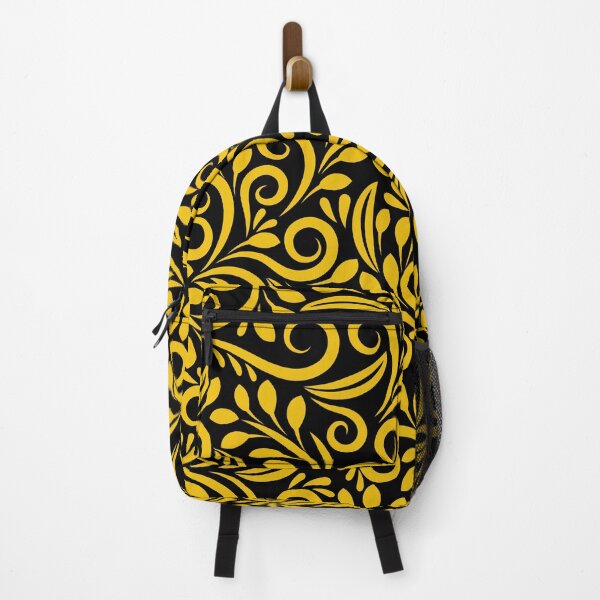 Item preview, Black and Yellow seamless floral pattern designed and sold by InducTees.