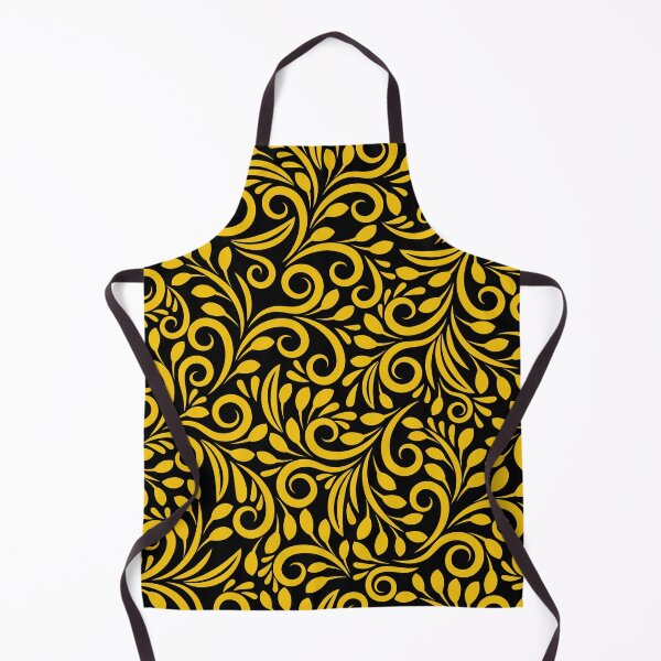Item preview, Black and Yellow seamless floral pattern designed and sold by InducTees.