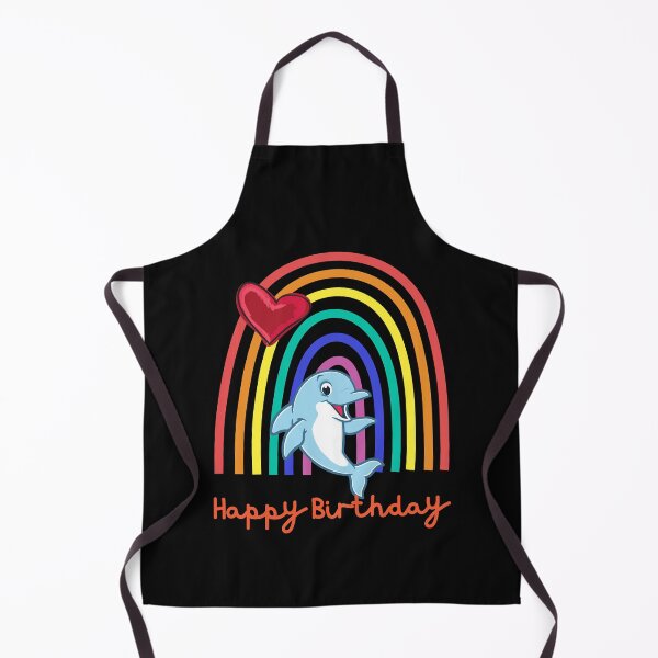 Item preview, Happy Birthday! Sweet dolphin / dolphin in front of rainbow & heart, happy birthday little dolphin! designed and sold by karlsageder.