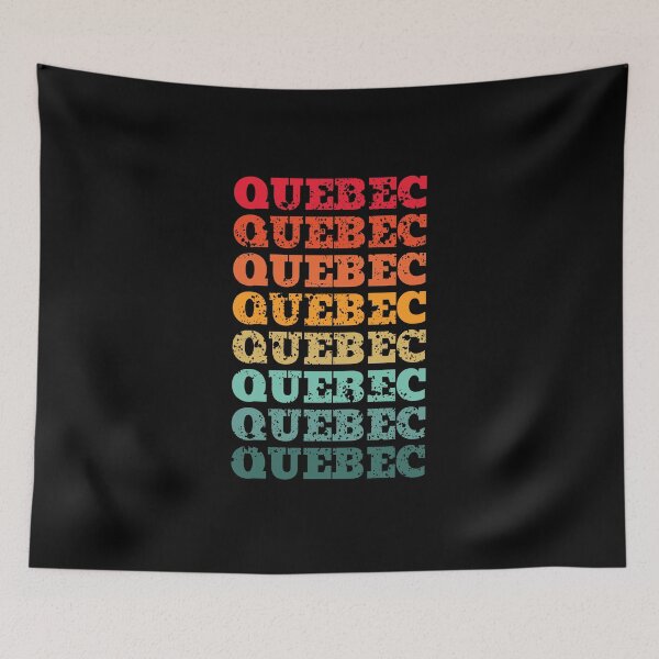 Item preview, Quebec - repeated retro vintage sunset colors with a distressed design effect designed and sold by Rhu Creations.