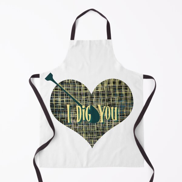 Item preview, I Dig You Valentine’s Day Abstract Yellow Grid Heart with Arrow designed and sold by AMSonArt.