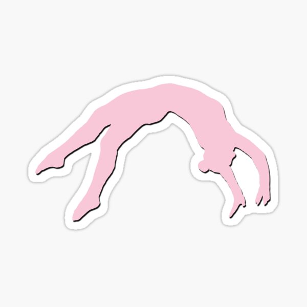 Light Pink Back Handspring Gymnastics Silhouette Sticker