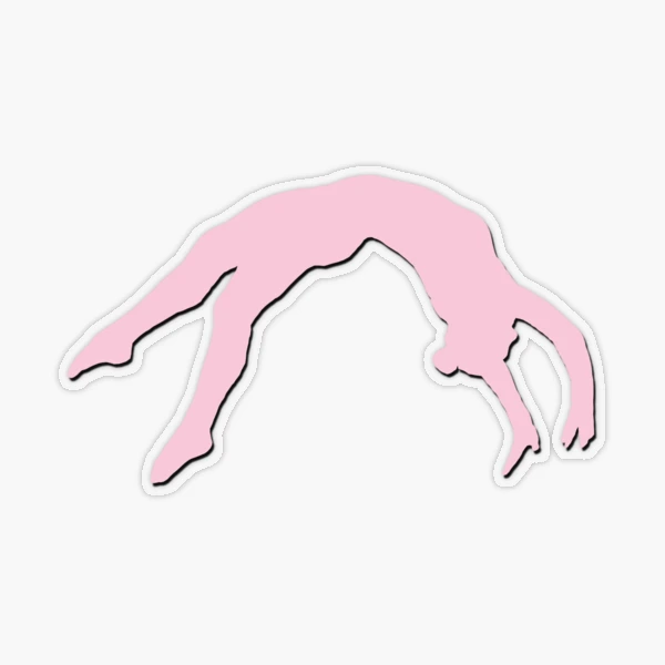 Pink Gymnastics Silhouette Sticker for Sale by DoodlesnNoodlez