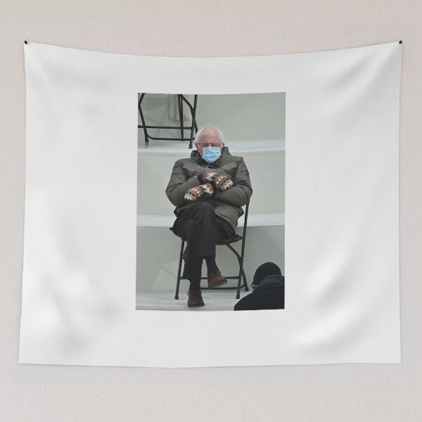 Item preview, Bernie Sanders Funny Meme Mittens Sitting Chair Inauguration designed and sold by LifeQuotes.