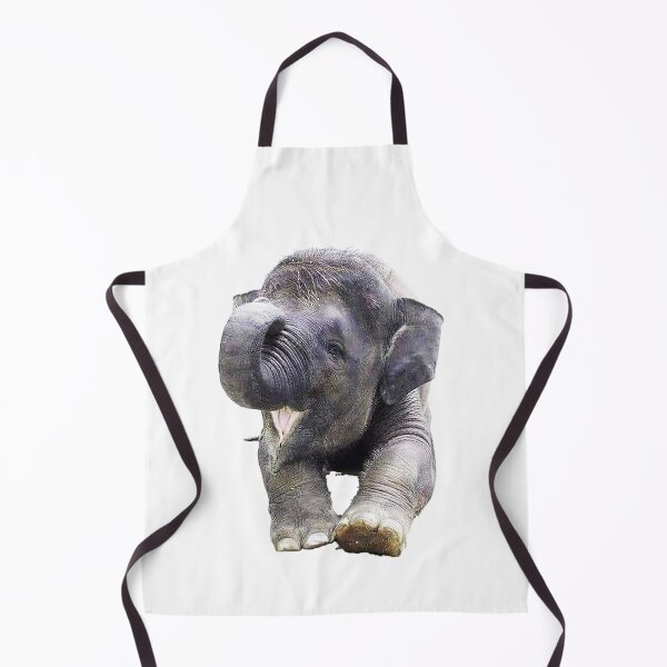 Item preview, Baby elephant grey photo trunk up happy playful designed and sold by Nostrathomas66.