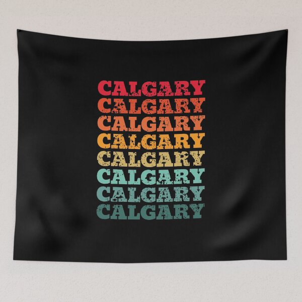 Item preview, Calgary - repeated retro vintage sunset colors with a distressed design effect designed and sold by Rhu Creations.