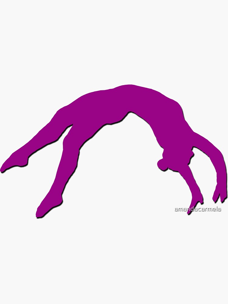 Purple Back Handspring Gymnastics Silhouette | Sticker