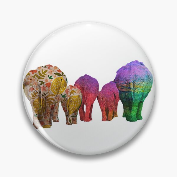 Item preview, Rainbow Elephants - Patterned Elephant Bums! designed and sold by TheKingdomAttic.