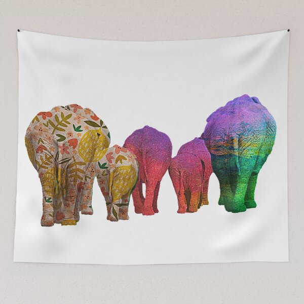 Item preview, Rainbow Elephants - Patterned Elephant Bums! designed and sold by TheKingdomAttic.