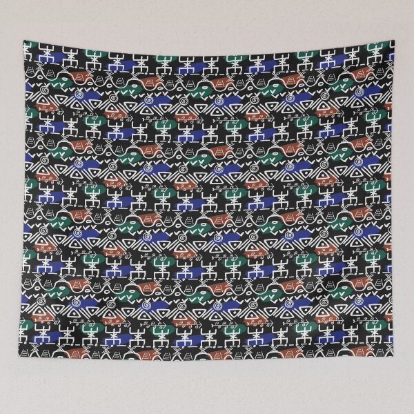 Item preview, Tribal Ethnic African Black Mud Cloth  Ikat Pattern designed and sold by mythandframe.