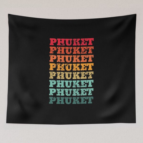 Item preview, Phuket - repeated retro vintage sunset colors with a distressed design effect designed and sold by Rhu Creations.
