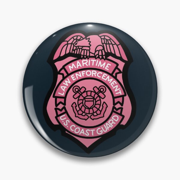 Item preview, Coast Guard Pink Breast Cancer Badge designed and sold by AlwaysReadyCltv.