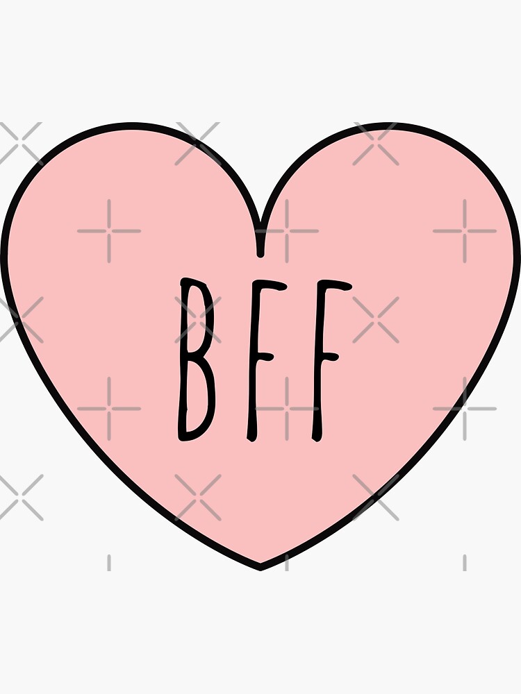 "BFF - Pink Heart" Sticker by KarolinaPaz | Redbubble