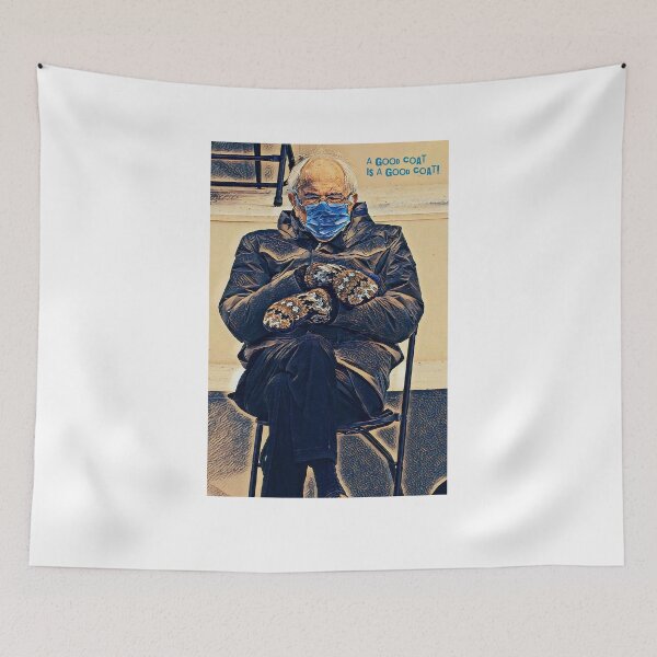 Item preview, Bernie Sanders Funny Meme Mittens Sitting Chair Inauguration designed and sold by LifeQuotes.