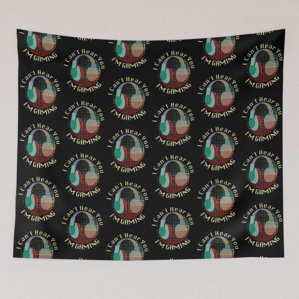 Item preview, I Can't Hear You I'm Gaming with Retro Stripes designed and sold by Zurickdesigns.