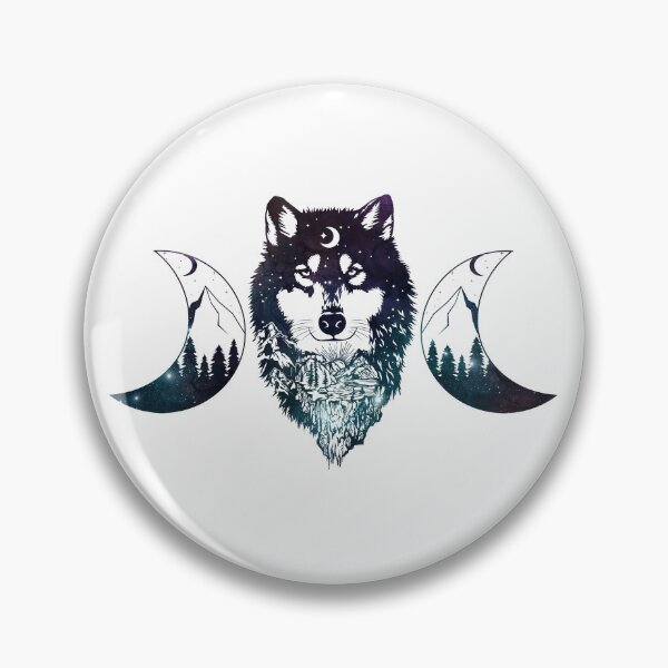 Item preview, Celestial Wolf Moon & Stars Triple Moon Goddess designed and sold by LoopyGalaxy.