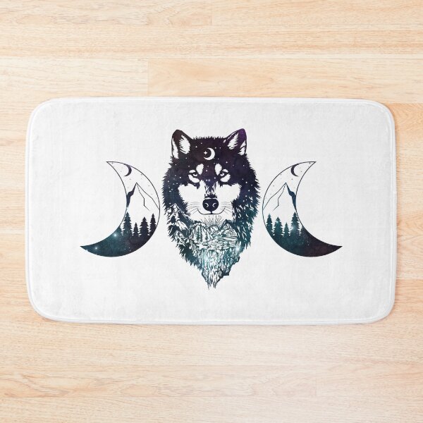 Item preview, Celestial Wolf Moon & Stars Triple Moon Goddess designed and sold by LoopyGalaxy.