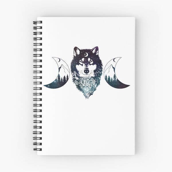 Item preview, Celestial Wolf Moon & Stars Triple Moon Goddess designed and sold by LoopyGalaxy.