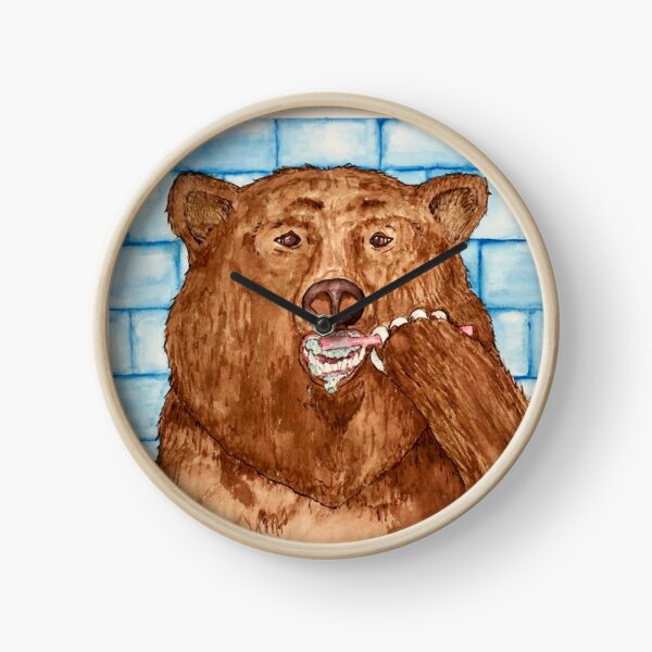 Item preview, Bear Brushing Teeth Watercolor Illustration designed and sold by SamMadeGoodies.