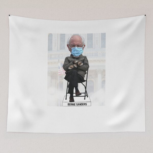 Item preview, Bernie Sanders Funny Meme Mittens Sitting Chair Inauguration designed and sold by LifeQuotes.