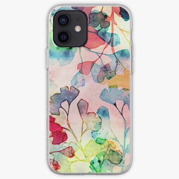 Watercolor ginkgo leaves iPhone Soft Case