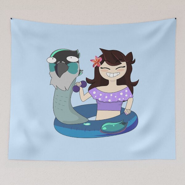 Item preview, Jaiden animations swimming in pool holing sunglasses, bird saving buoy and have fun, summer swimsuit  designed and sold by SGS-.
