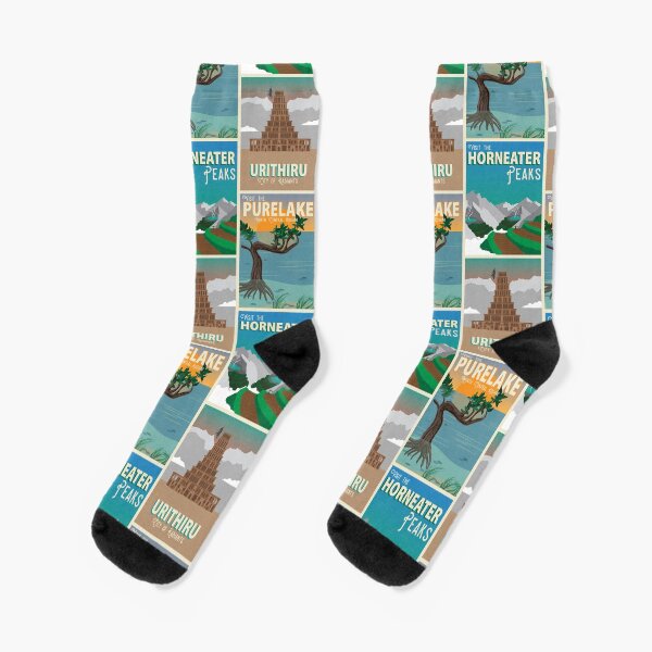 Stormlight Archive Vintage Travel Poster Pattern Socks