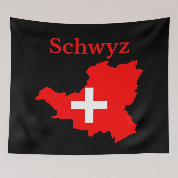 Item preview, Schwyz Canton Map Flag, Switzerland designed and sold by marosharaf.