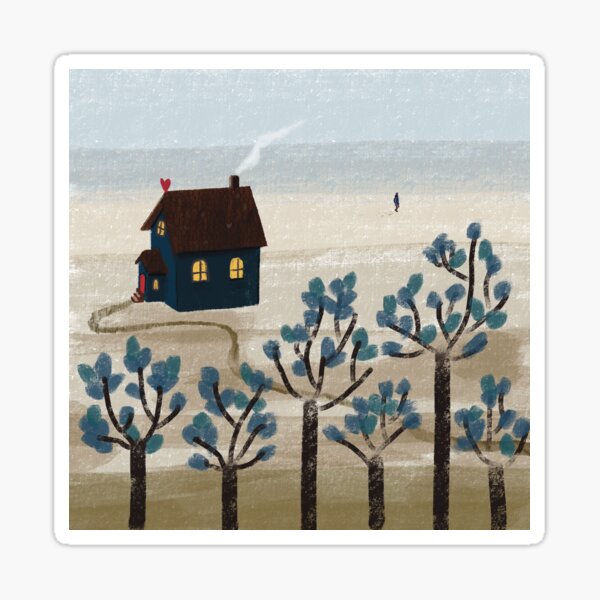Little house at the seaside Sticker