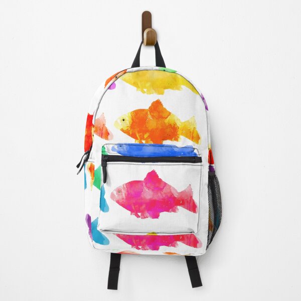 Item preview, Multicolored watercolor goldfish in rows designed and sold by soupstock.