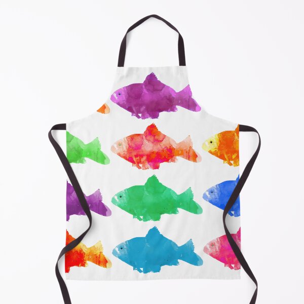 Item preview, Multicolored watercolor goldfish in rows designed and sold by soupstock.