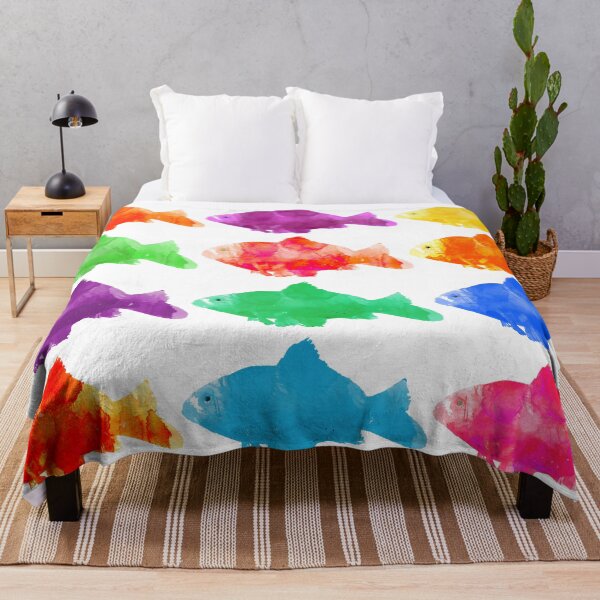 Item preview, Multicolored watercolor goldfish in rows designed and sold by soupstock.
