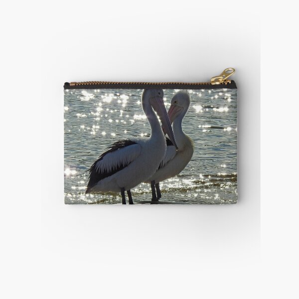 Item preview, starcrossed lovers. Australian pelican pair on san remo beach designed and sold by Trish Hart.
