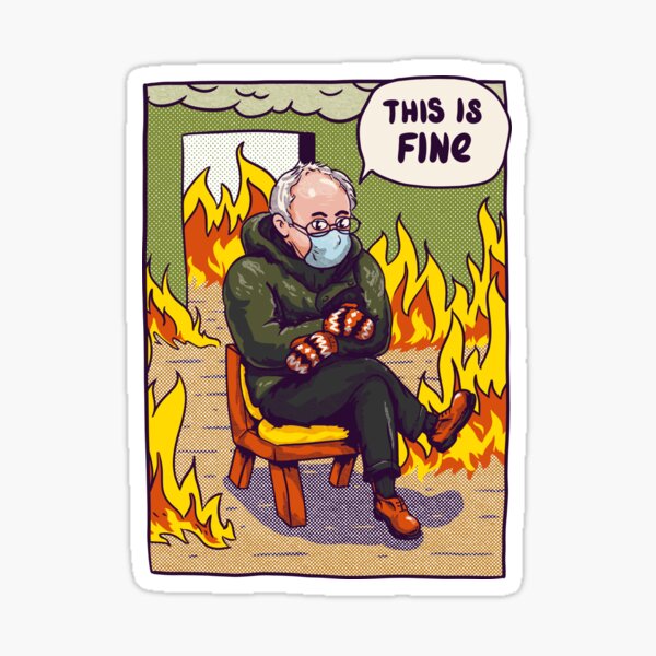 Item preview, Bernie - This is Fine | Mittens | Bernie Sanders sitting designed and sold by Any Color Designs.