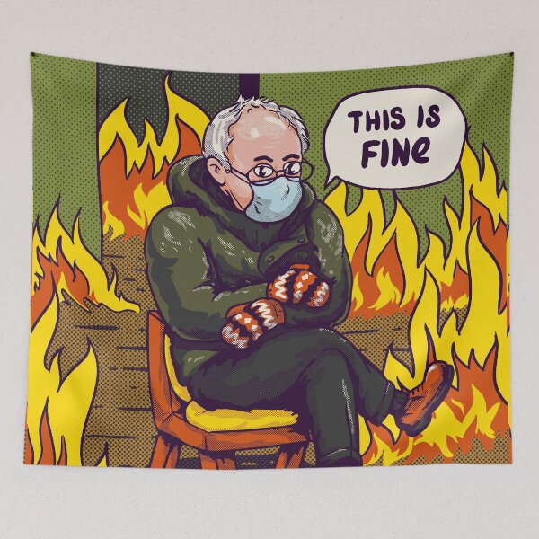 Item preview, Bernie - This is Fine | Mittens | Bernie Sanders sitting designed and sold by Any Color Designs.