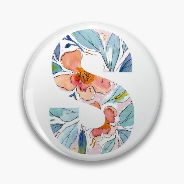 Item preview, Letter S - Watercolor Florals & Polka Dots designed and sold by vicnat.