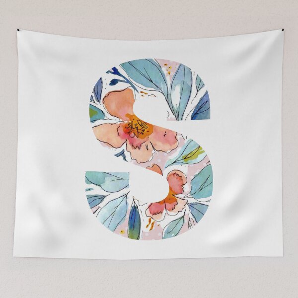 Item preview, Letra S - Acuarela Floral y Lunares designed and sold by vicnat.