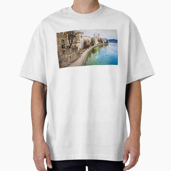 Danube River in Passau, Germany Oversized T-Shirt