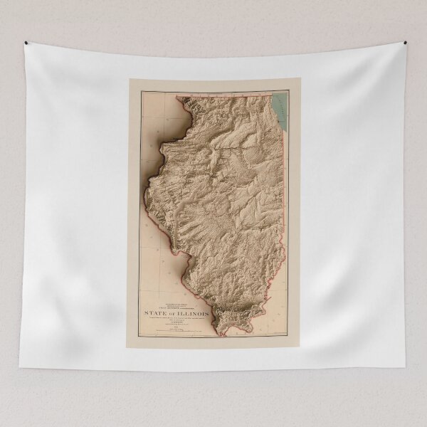 Item preview, 1911 Illinois Relief Map 3D digitally-rendered designed and sold by ThinkAboutMaps.