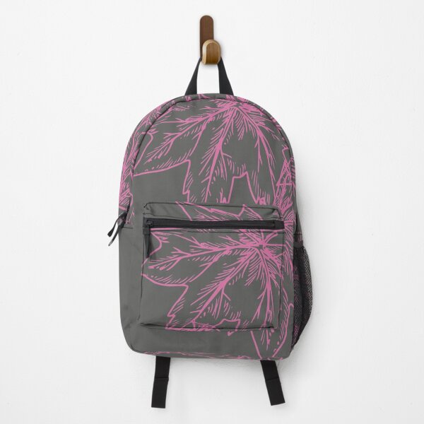 Item preview, Pink maple leaves on very dark grayish yellow designed and sold by fowons.