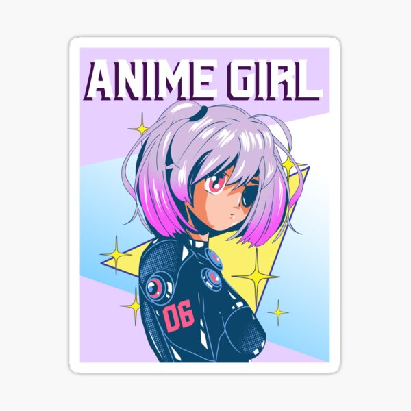 Anime Girl Cyber Sticker For Sale By Crafty Mornings Redbubble