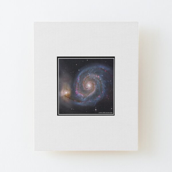 The #Whirlpool #Galaxy #SpiralGalaxy, Astronomy, Cosmology, AstroPhysics, Universe Wood Mounted Print