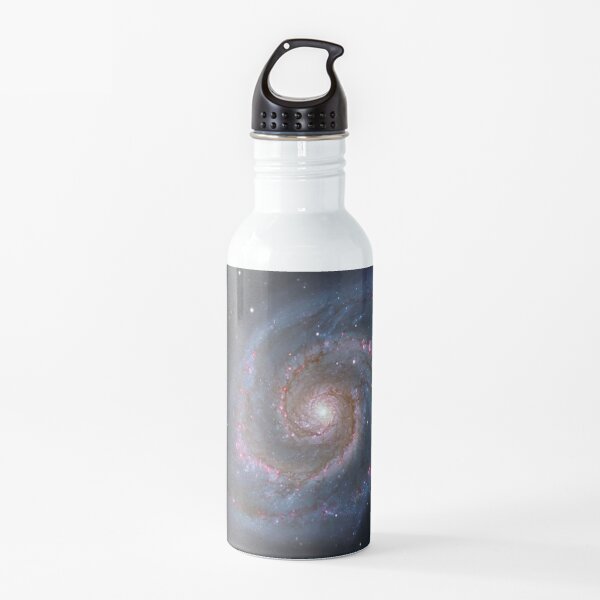 The #Whirlpool #Galaxy #SpiralGalaxy, Astronomy, Cosmology, AstroPhysics, Universe Water Bottle