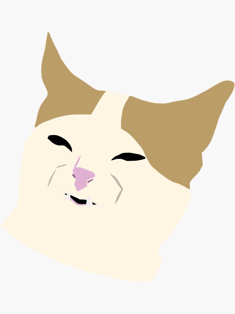 grossed-out-meme-cat-sticker-for-sale-by-abbykinz-redbubble