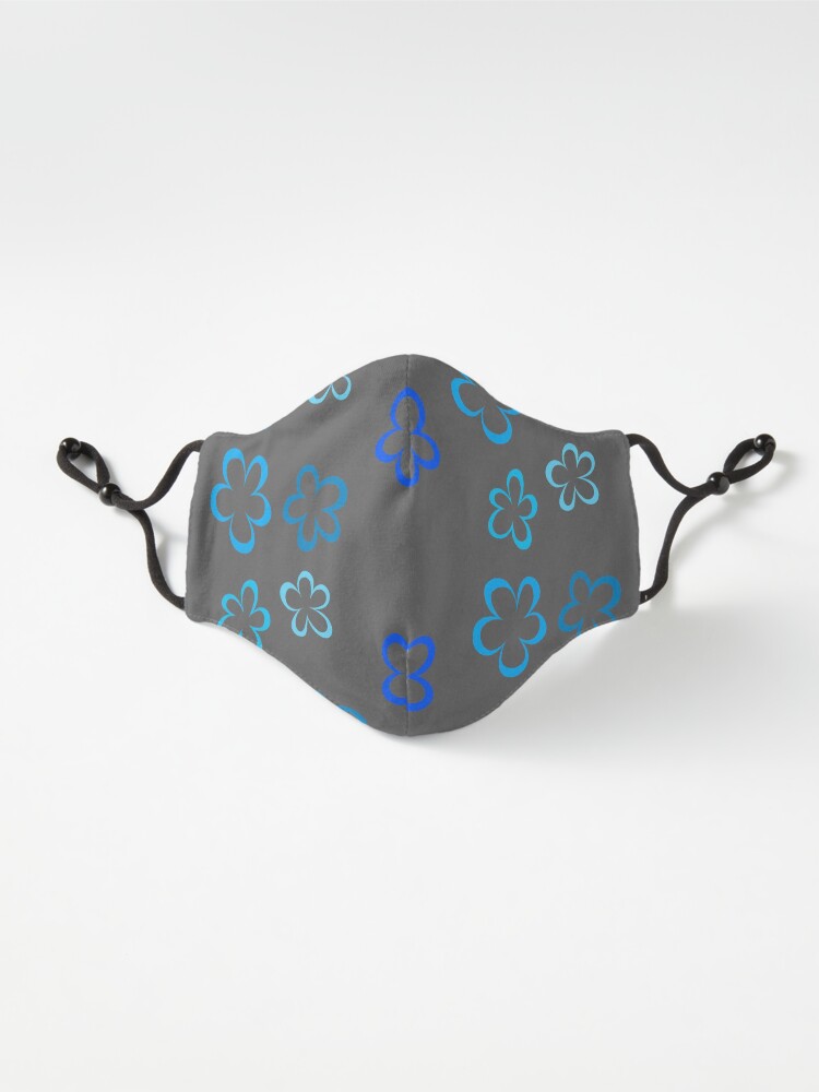 Alternate view of Funky Blue Retro Flowers Sticker Pack Mask