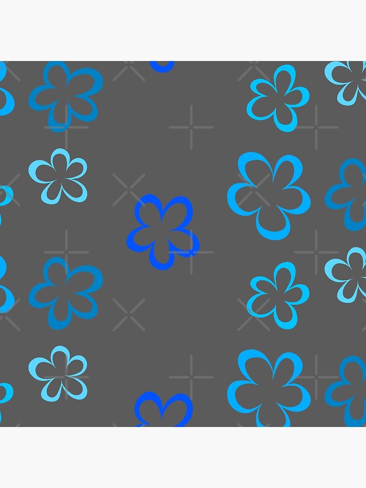 Funky Blue Retro Flowers Sticker Pack by that5280lady