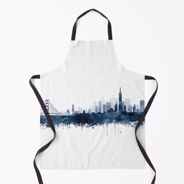 Item preview, San Francisco Skyline Watercolor Navy Blue by Zouzounio Art designed and sold by zouzounioart.