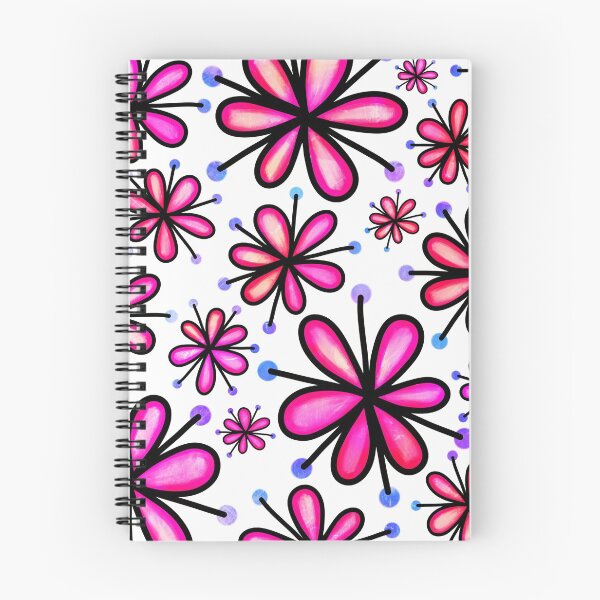 Item preview, Doodle Daisy Flores rosas, rojas y azules designed and sold by Element85.