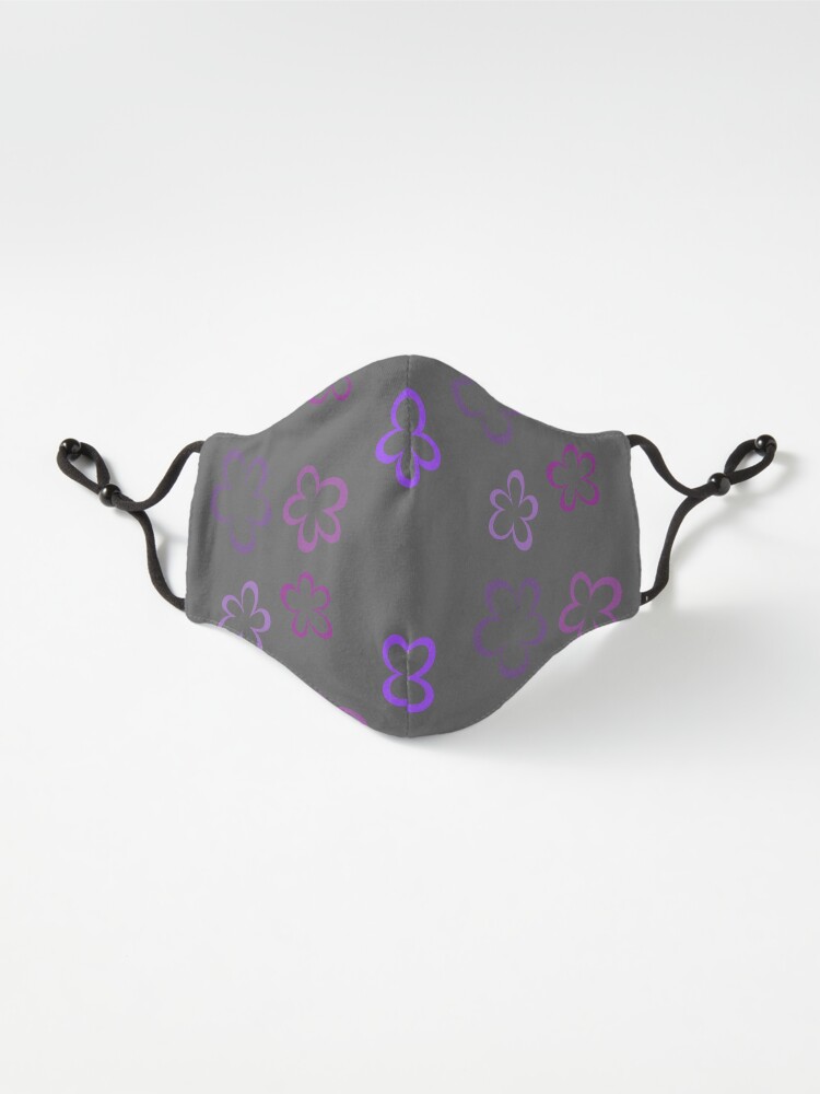 Alternate view of Funky Purple Retro Flowers Sticker Pack Mask