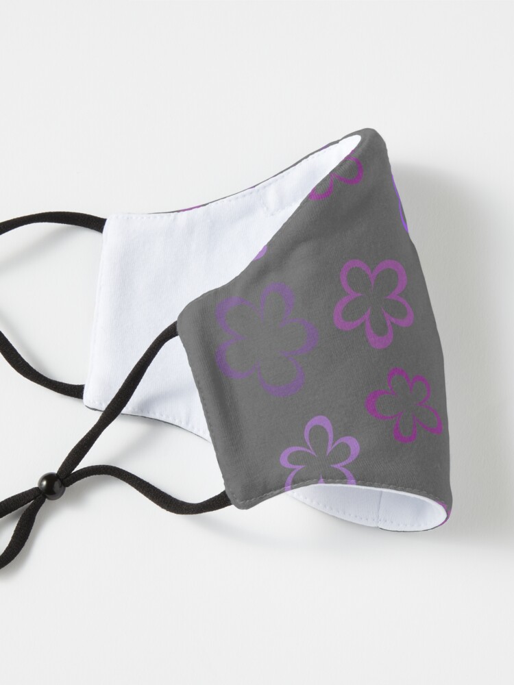 Alternate view of Funky Purple Retro Flowers Sticker Pack Mask